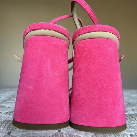 Sam Edelman Kit Dahlia Pink Strappy Sandal Women’s 11 Block Heel Barbie Wicked - Picture 11 of 16